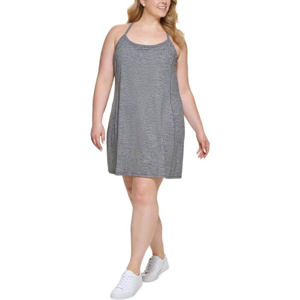 Calvin Klein Womens Plus Size Heathered Mini Dress, NWT